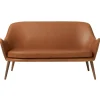 Warm Nordic Dwell 2-seater sofa, cognac leather