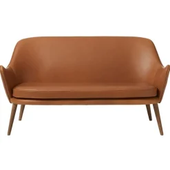 Warm Nordic Dwell 2-seater sofa, cognac leather