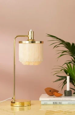 Warm Nordic Fringe table lamp, cream white