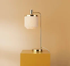 Warm Nordic Fringe table lamp, cream white