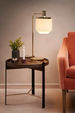 Warm Nordic Fringe table lamp, cream white