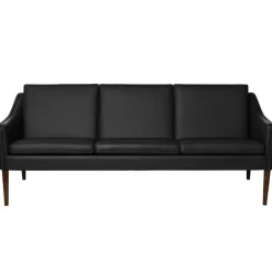 Warm Nordic Mr Olsen sofa, 3-seater, walnut - black leather