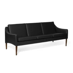 Warm Nordic Mr Olsen sofa, 3-seater, walnut - black leather