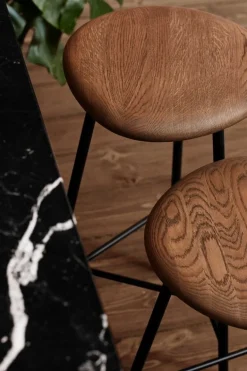 Warm Nordic Pebble bar stool, 65 cm, smoked oak - black