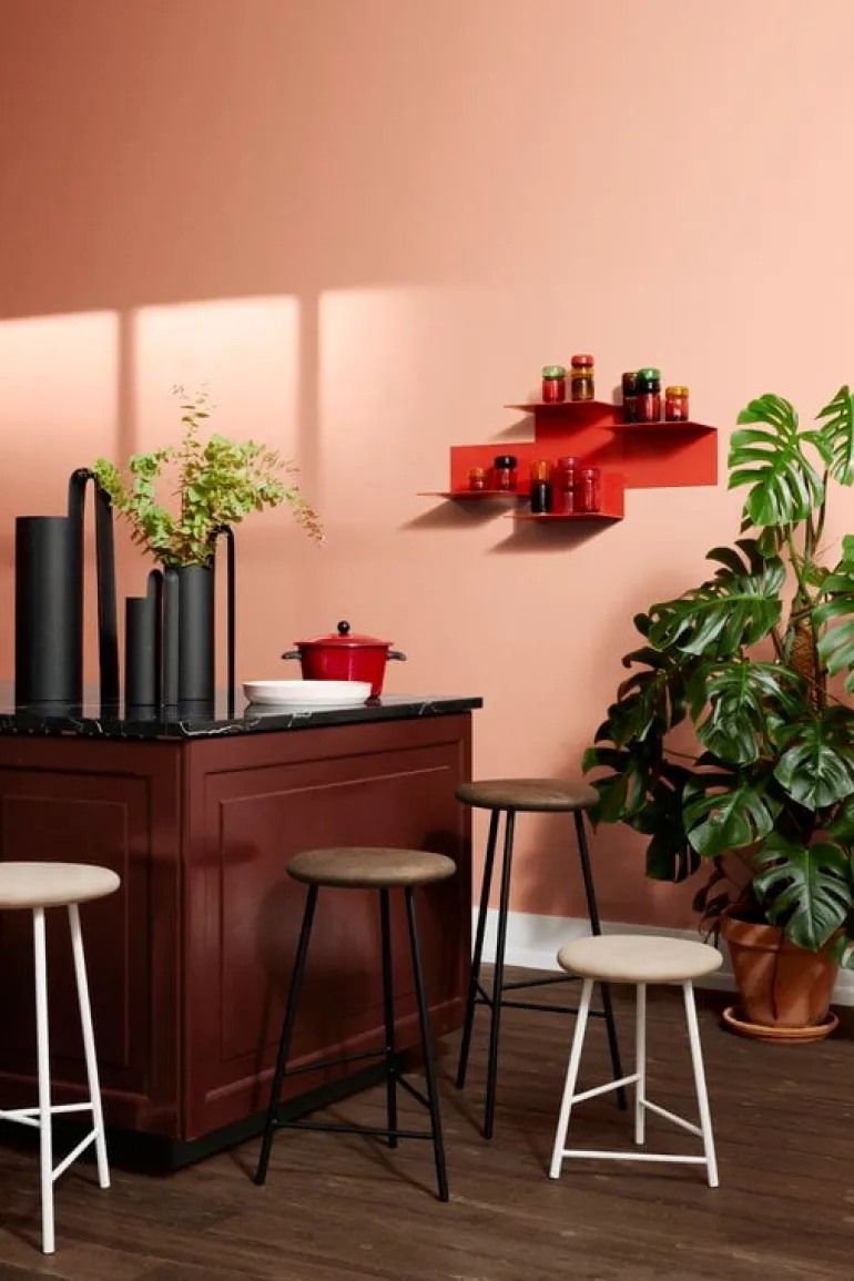 Warm Nordic Pebble bar stool, 65 cm, smoked oak - black