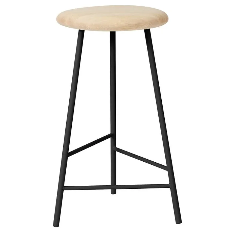 Warm Nordic Pebble bar stool, 65 cm, oiled ash - black