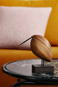 Warm Nordic Secant coffee table, round, black gold marble