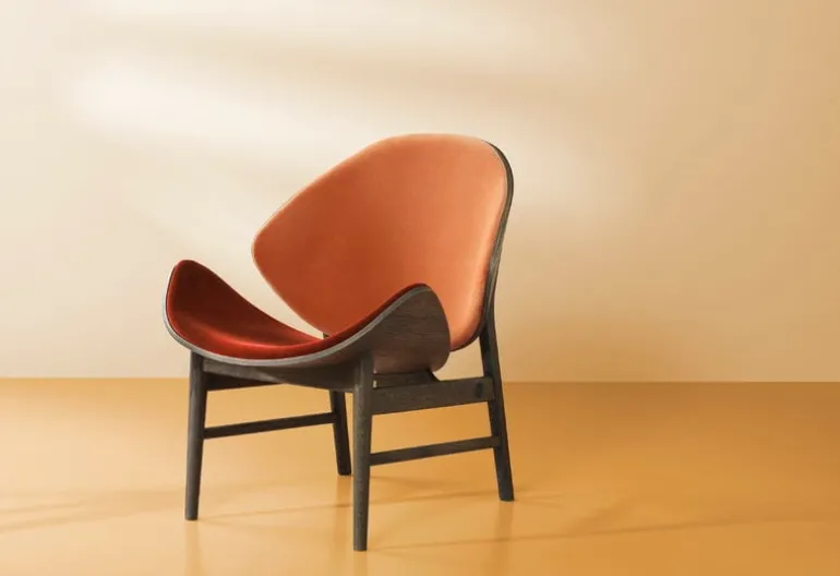 Warm Nordic The Orange lounge chair, smoked oak - brick red/rusty rose