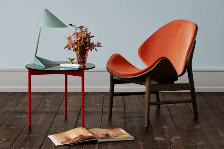 Warm Nordic The Orange lounge chair, smoked oak - brick red/rusty rose