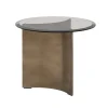 Wendelbo Arc coffee table, small, brown glass - bronze patinated steel