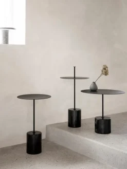 Wendelbo Calibre side table w. handle, high, black - Nero Marquina marble