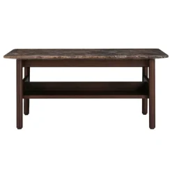 Wendelbo Collect coffee table, small square, dark brown-Emperador marble