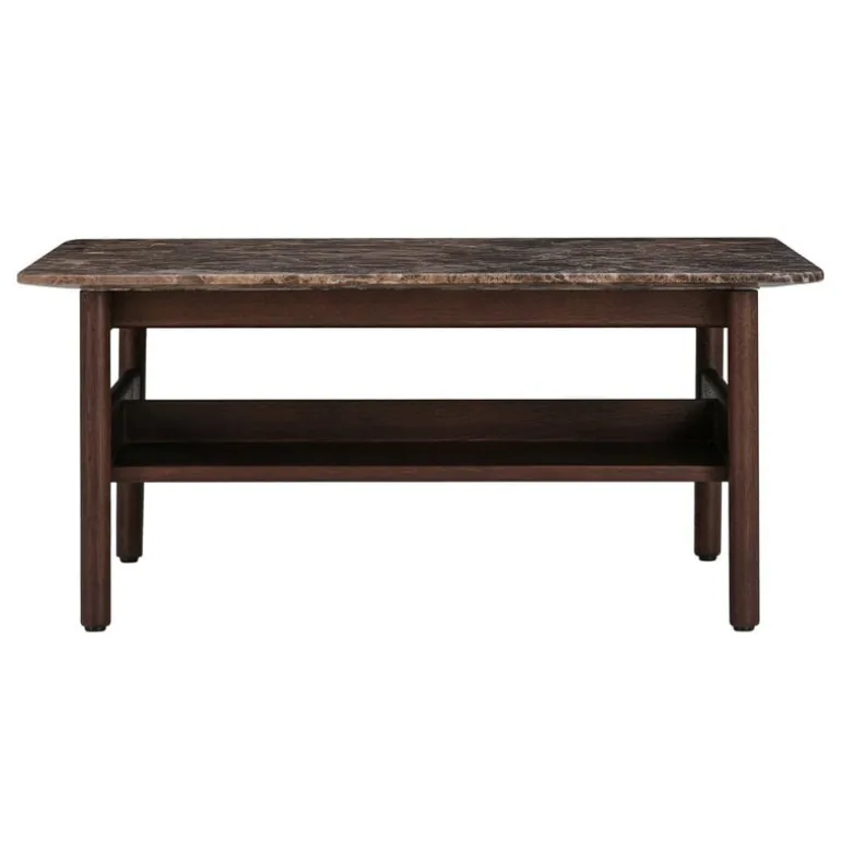Wendelbo Collect coffee table, small square, dark brown-Emperador marble