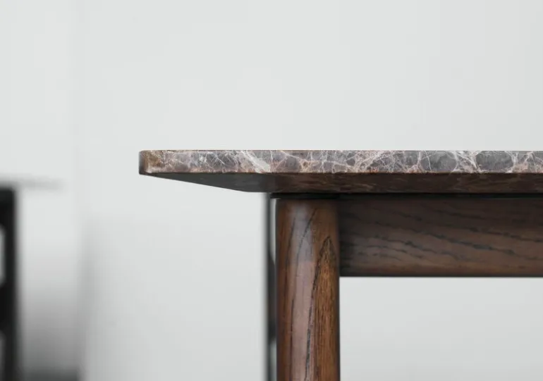 Wendelbo Collect coffee table, small square, dark brown-Emperador marble