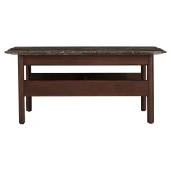 Wendelbo Collect coffee table, small square, dark brown-Emperador marble
