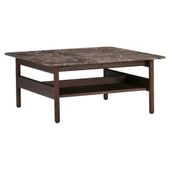 Wendelbo Collect coffee table, small square, dark brown-Emperador marble