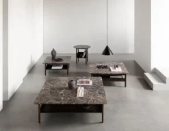 Wendelbo Collect coffee table, small square, dark brown-Emperador marble