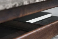 Wendelbo Collect coffee table, small square, dark brown-Emperador marble