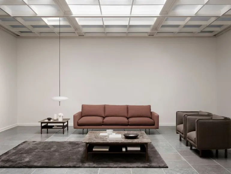 Wendelbo Collect coffee table, small square, dark brown-Emperador marble