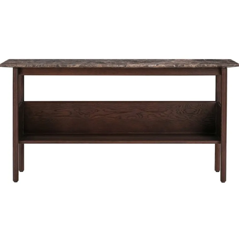 Wendelbo Collect console side table, low, dark brown - Emperador marble