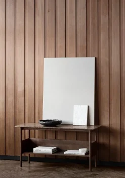 Wendelbo Collect console side table, low, dark brown - Emperador marble