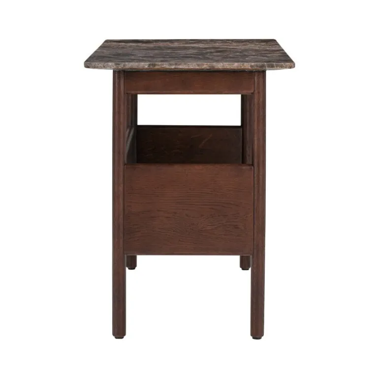 Wendelbo Collect console side table, low, dark brown - Emperador marble