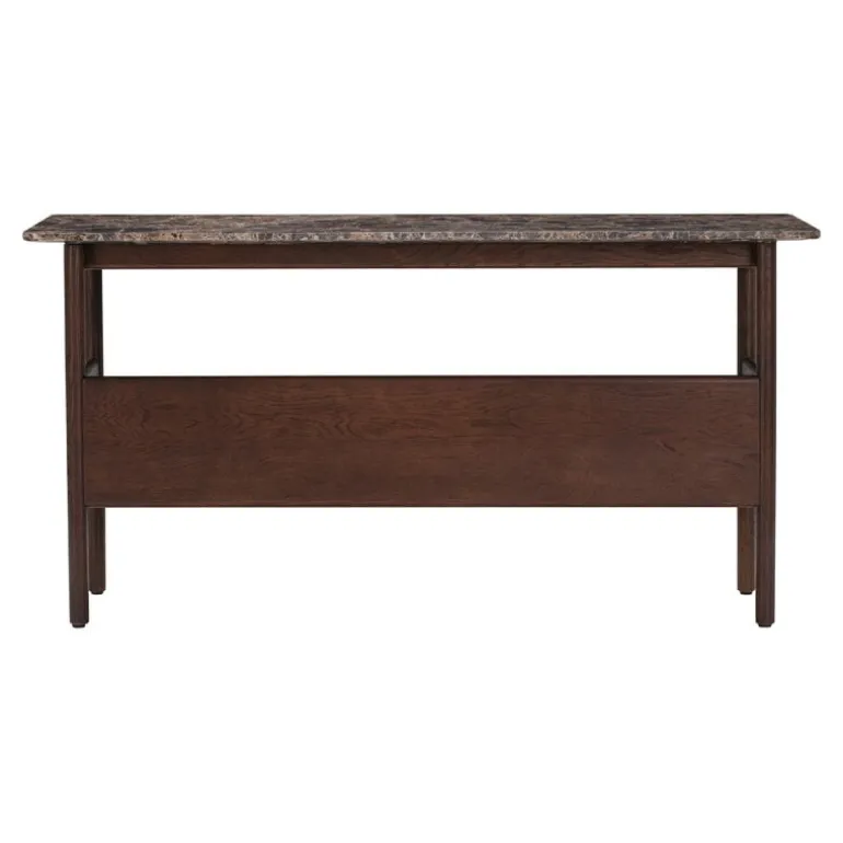 Wendelbo Collect console side table, low, dark brown - Emperador marble