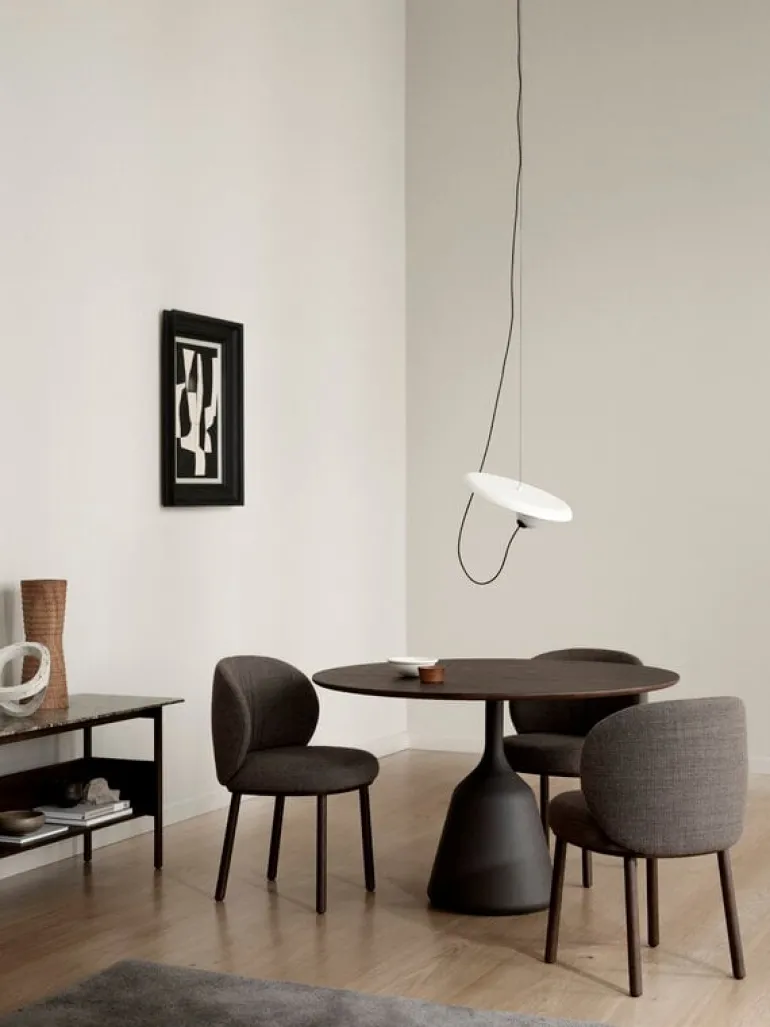 Wendelbo Collect console side table, low, dark brown - Emperador marble