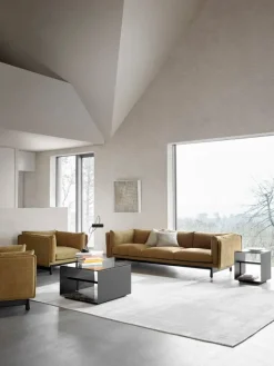 Wendelbo Expose coffee table, medium, brown glass - Emperador marble