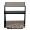 Wendelbo Expose side table, small, brown glass - Emperador marble