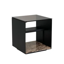 Wendelbo Expose side table, small, brown glass - Emperador marble