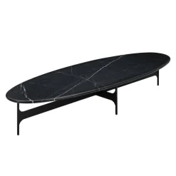 Wendelbo Floema oval sofa table, black - black marble