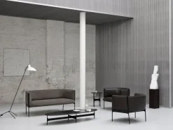 Wendelbo Floema oval sofa table, black - black marble