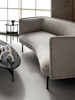 Wendelbo Floema oval sofa table, black - black marble