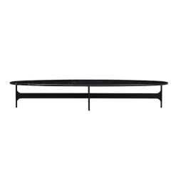 Wendelbo Floema oval sofa table, black - black marble