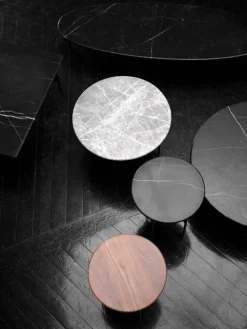 Wendelbo Floema oval sofa table, black - black marble