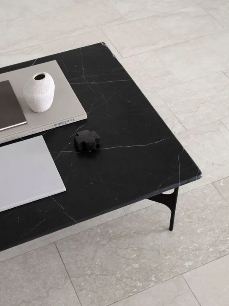 Wendelbo Floema square sofa table, black - black marble