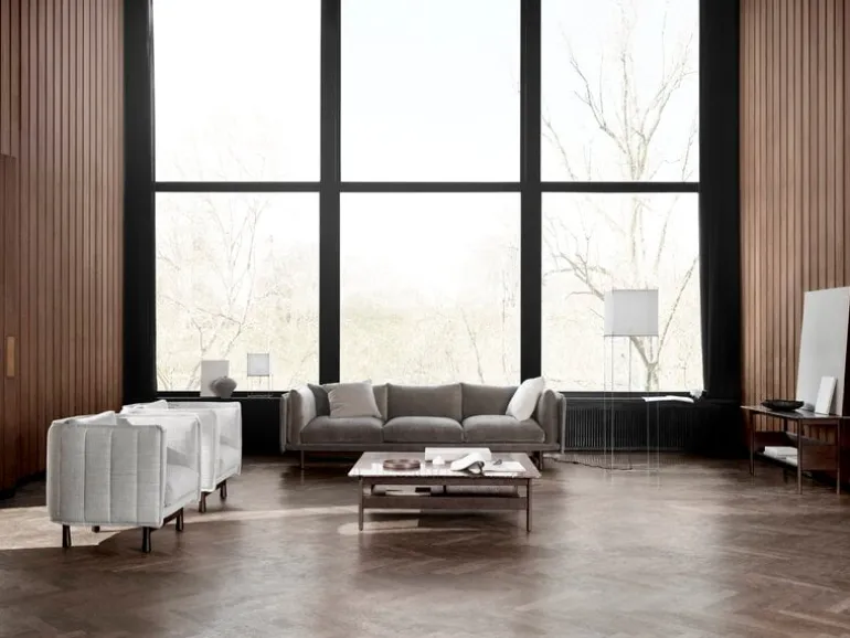 Wendelbo Kite 3-seater sofa, black stained oak - Roco 08