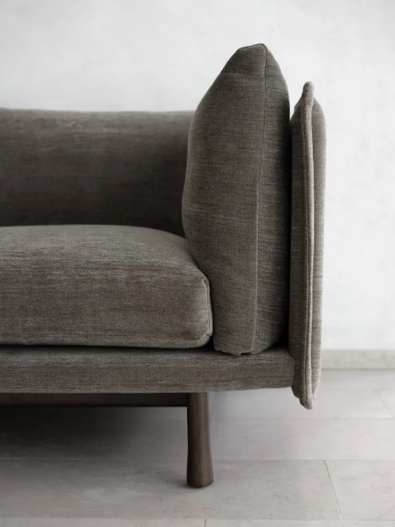 Wendelbo Kite 3-seater sofa, black stained oak - Roco 08