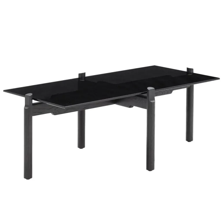 Wendelbo Notch coffee table, rectangular, M, black glass - black sta. oak