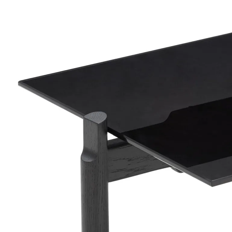 Wendelbo Notch coffee table, rectangular, M, black glass - black sta. oak