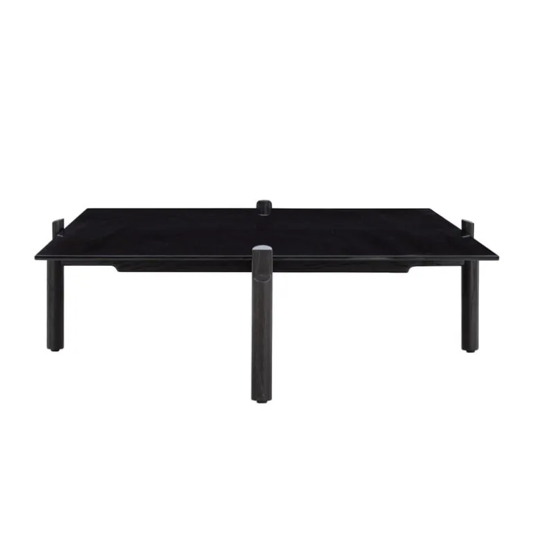 Wendelbo Notch coffee table, rectangular, M, black glass - black sta. oak
