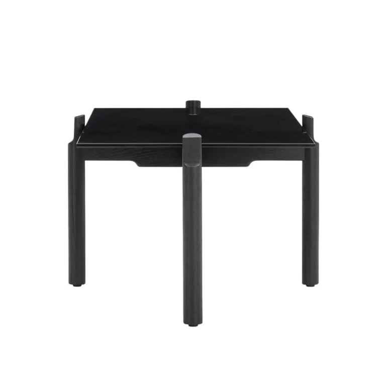 Wendelbo Notch coffee table, rectangular, M, black glass - black sta. oak