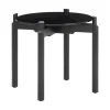 Wendelbo Notch side table, round, S, black glass-black stained oak