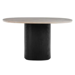 Wendelbo Ovata dining table, black oak - Jura grey limestone