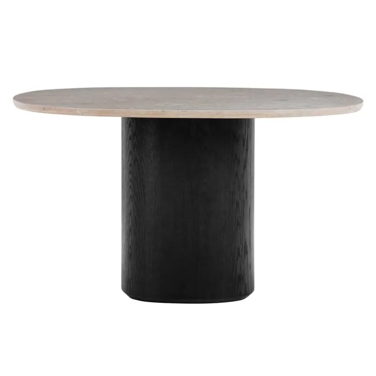 Wendelbo Ovata dining table, black oak - Jura grey limestone