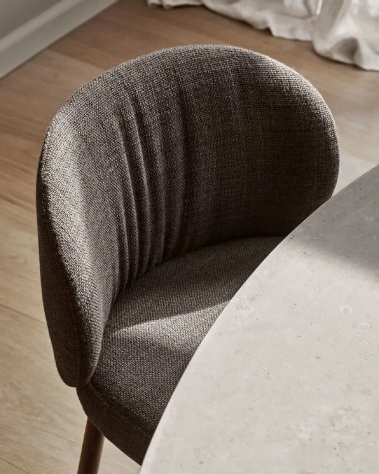 Wendelbo Ovata dining table, black oak - Jura grey limestone