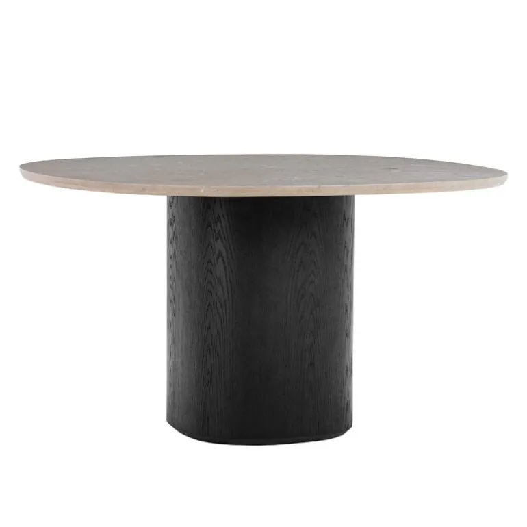 Wendelbo Ovata dining table, black oak - Jura grey limestone