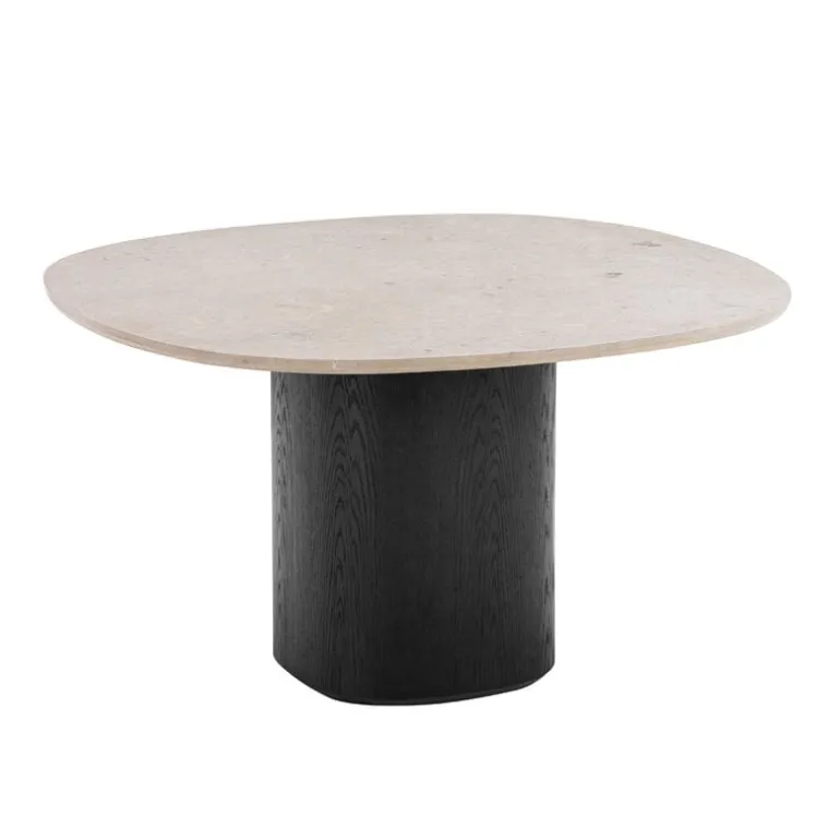 Wendelbo Ovata dining table, black oak - Jura grey limestone
