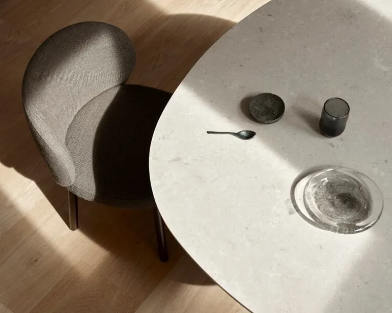 Wendelbo Ovata dining table, black oak - Jura grey limestone